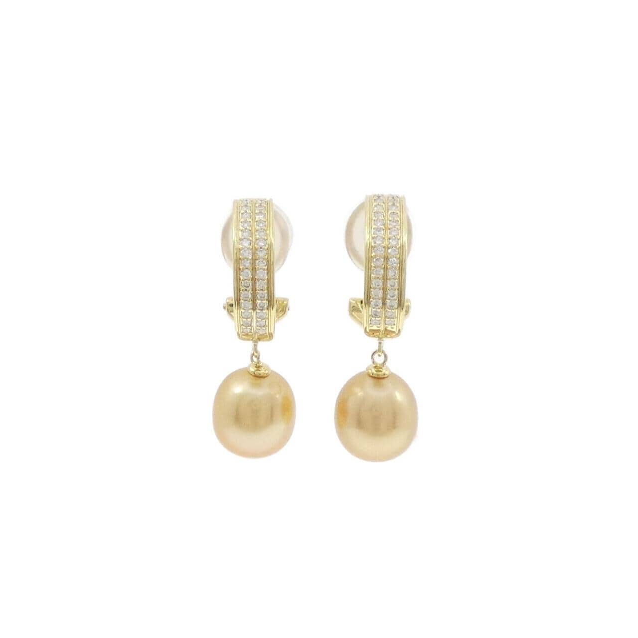 K18YG 白蝶パール ピアス 9.4mm