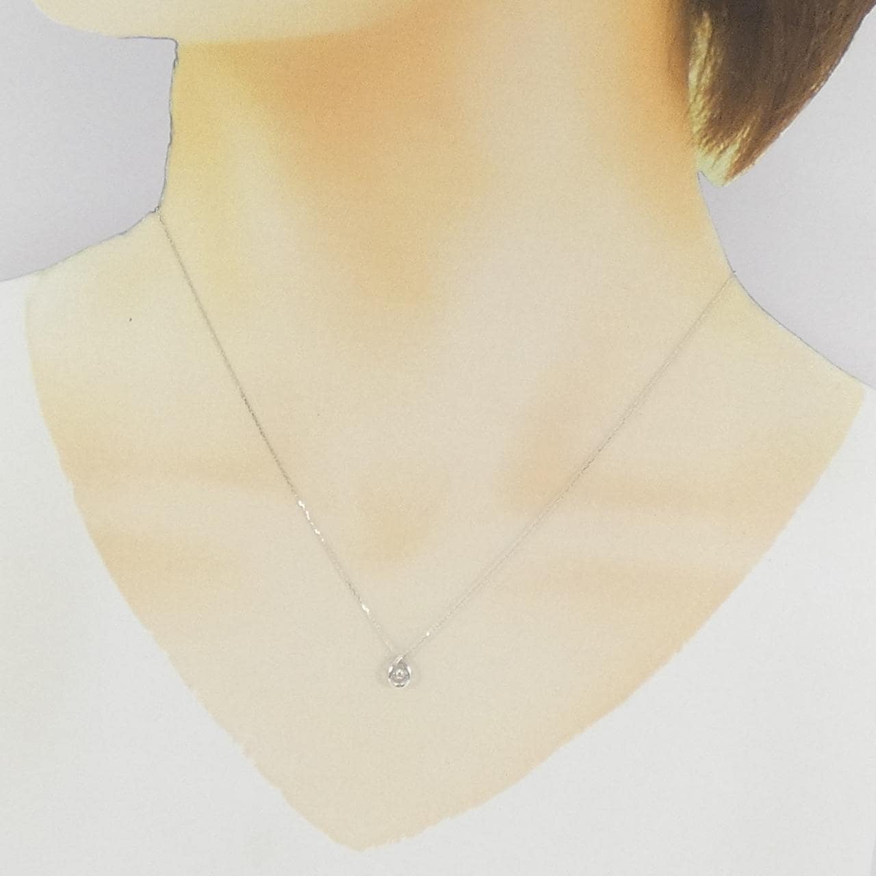K18WG ダイヤモンド ネックレス 0.03CT