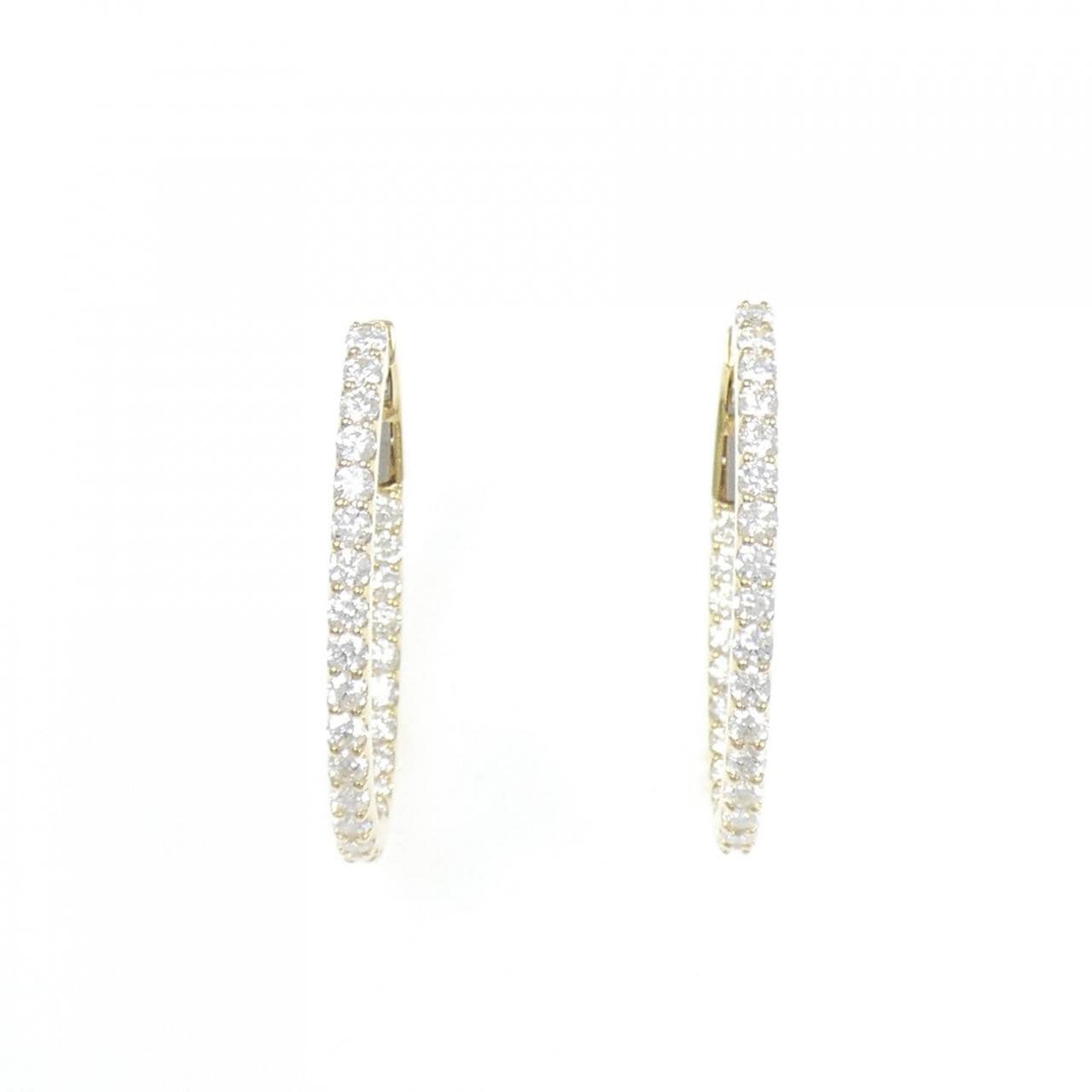 【新品】K18YG フープ ダイヤモンド ピアス 1.606CT