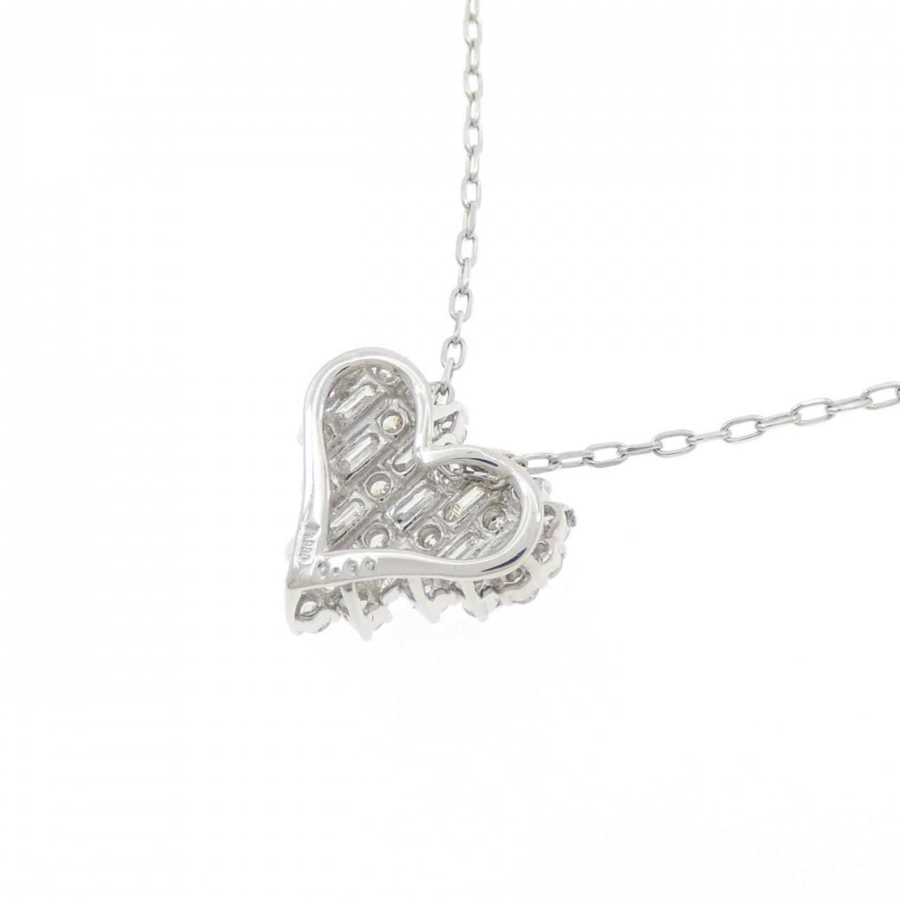 PT900/PT850 ハート ダイヤモンド ネックレス 0.60CT