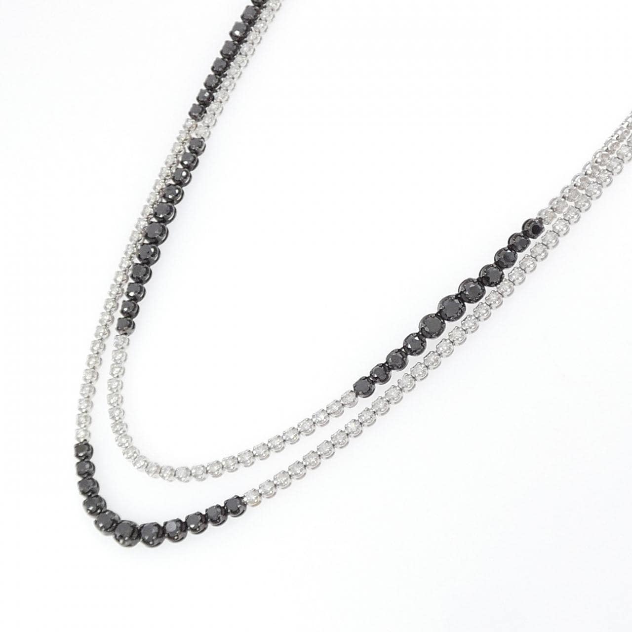 K18WG/K18BG ダイヤモンド ネックレス 6.67CT