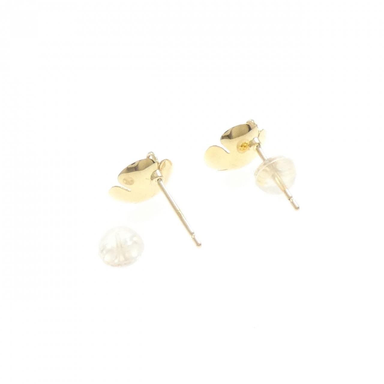 K18YG フラワー ダイヤモンド ピアス 0.12CT