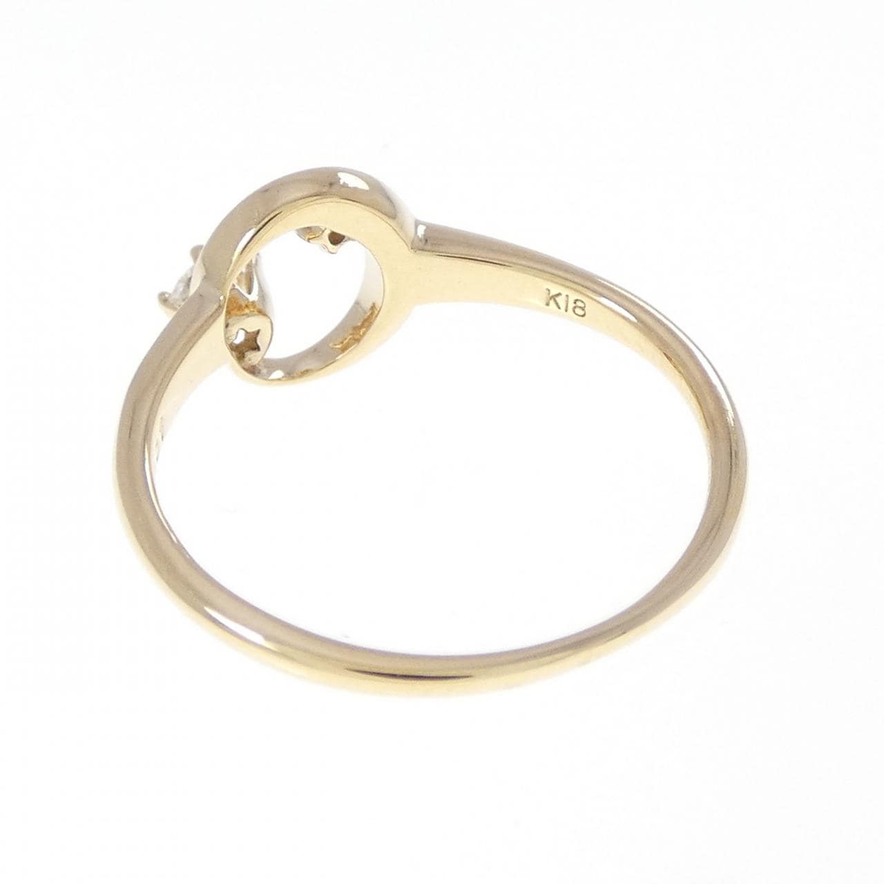 K18YG ムーン ダイヤモンド リング 0.117CT