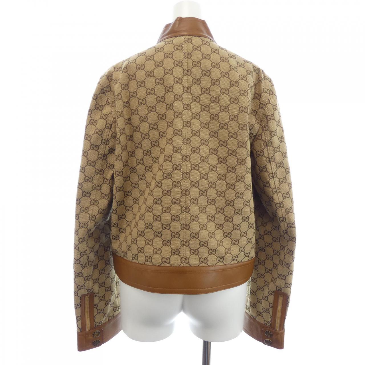 グッチ GUCCI レザー トリム GGキャンバス 681034 Z8AV6 ジャケット