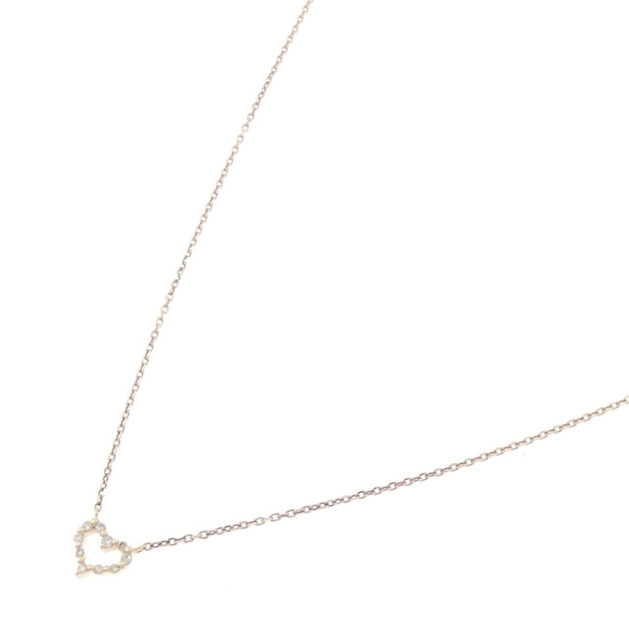 アガット ハート ダイヤモンド ネックレス 0.06CT