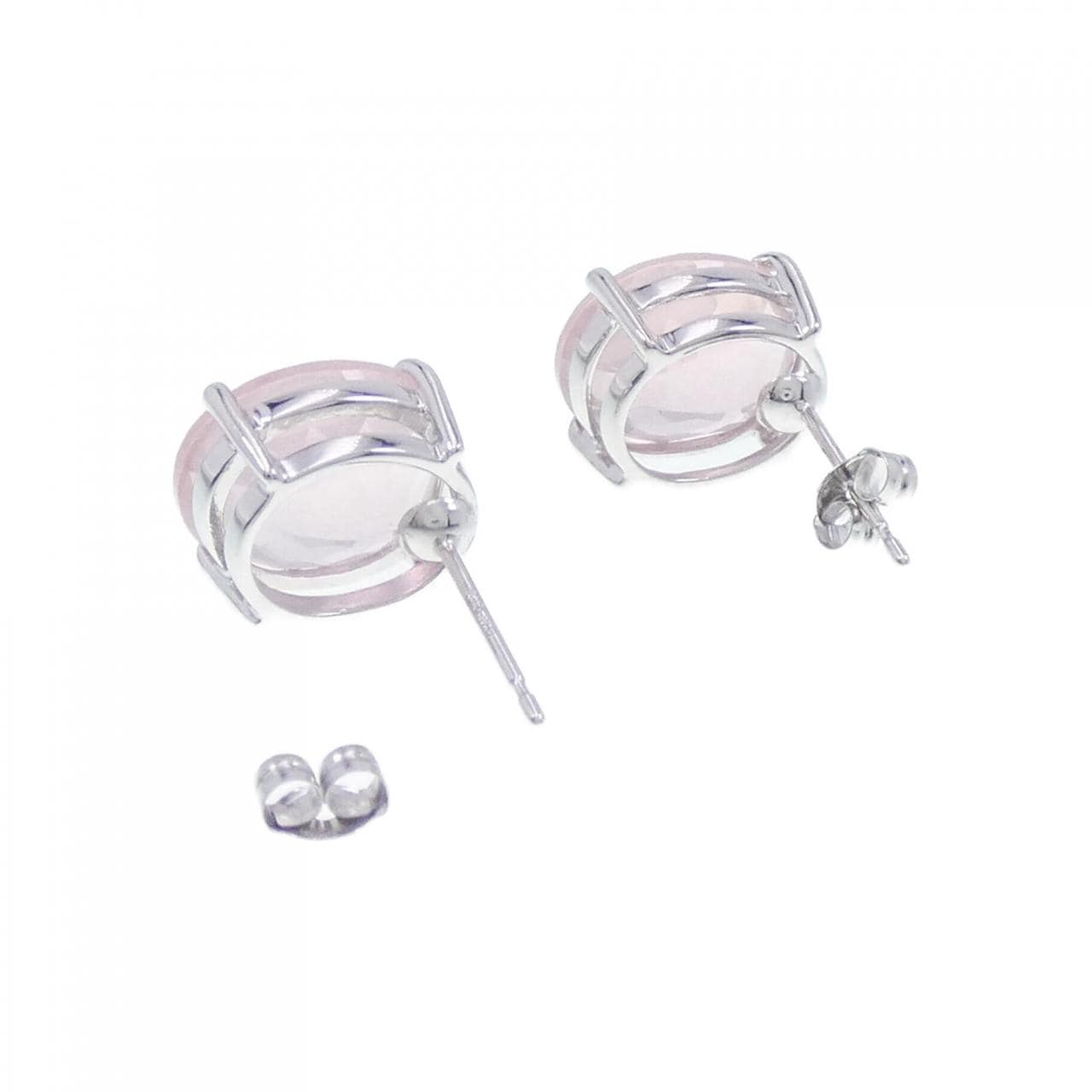 K18WG rose Quartz earrings 9.53CT