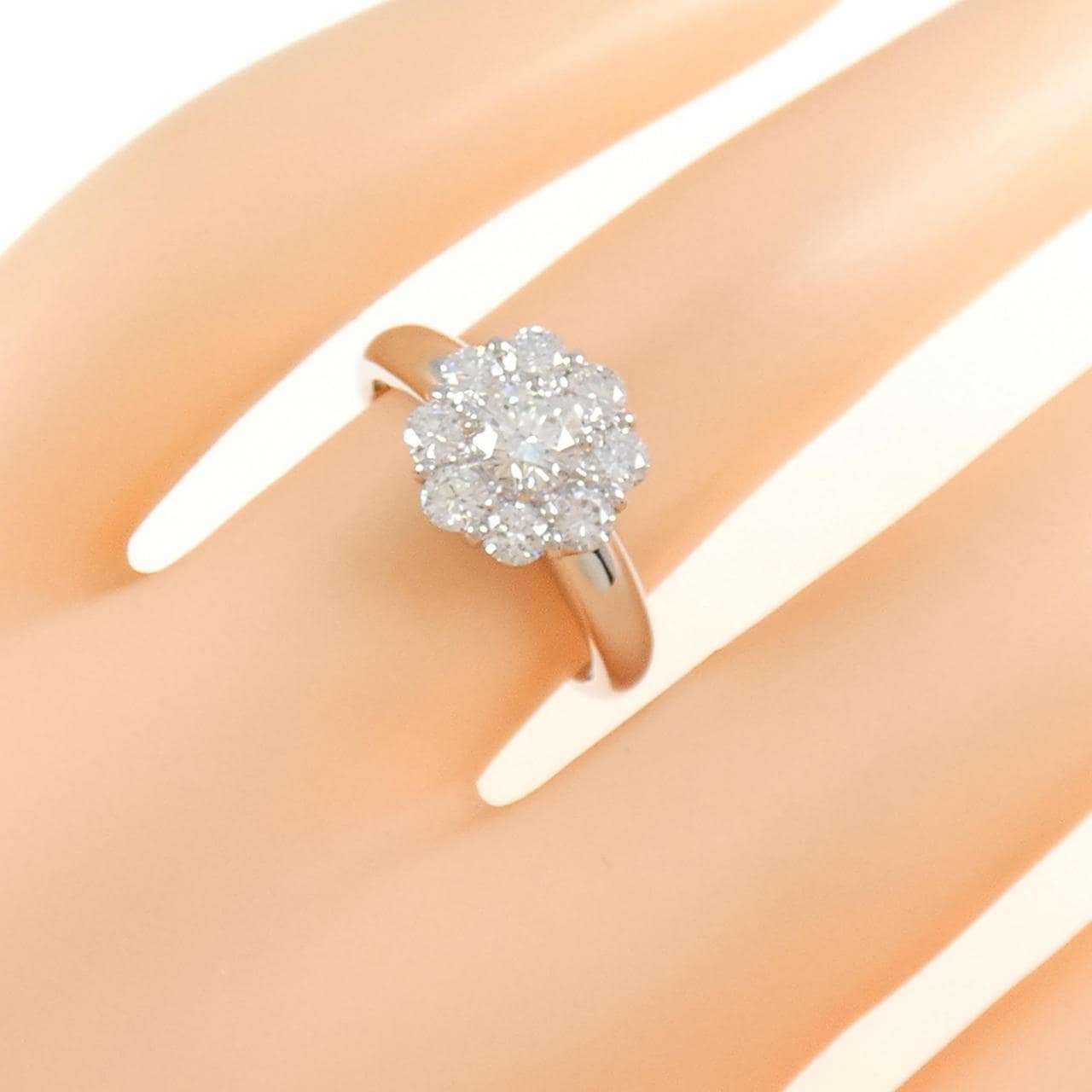 PT900花朵钻石戒指0.34CT