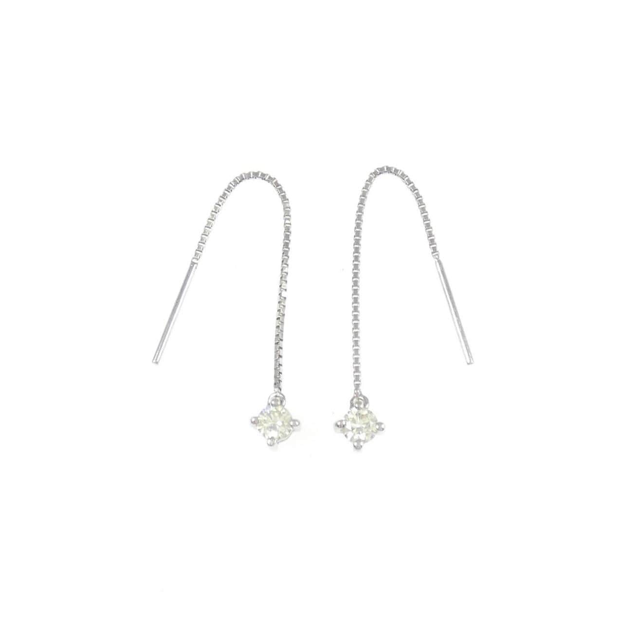 K18WG ダイヤモンド ピアス 0.16CT
