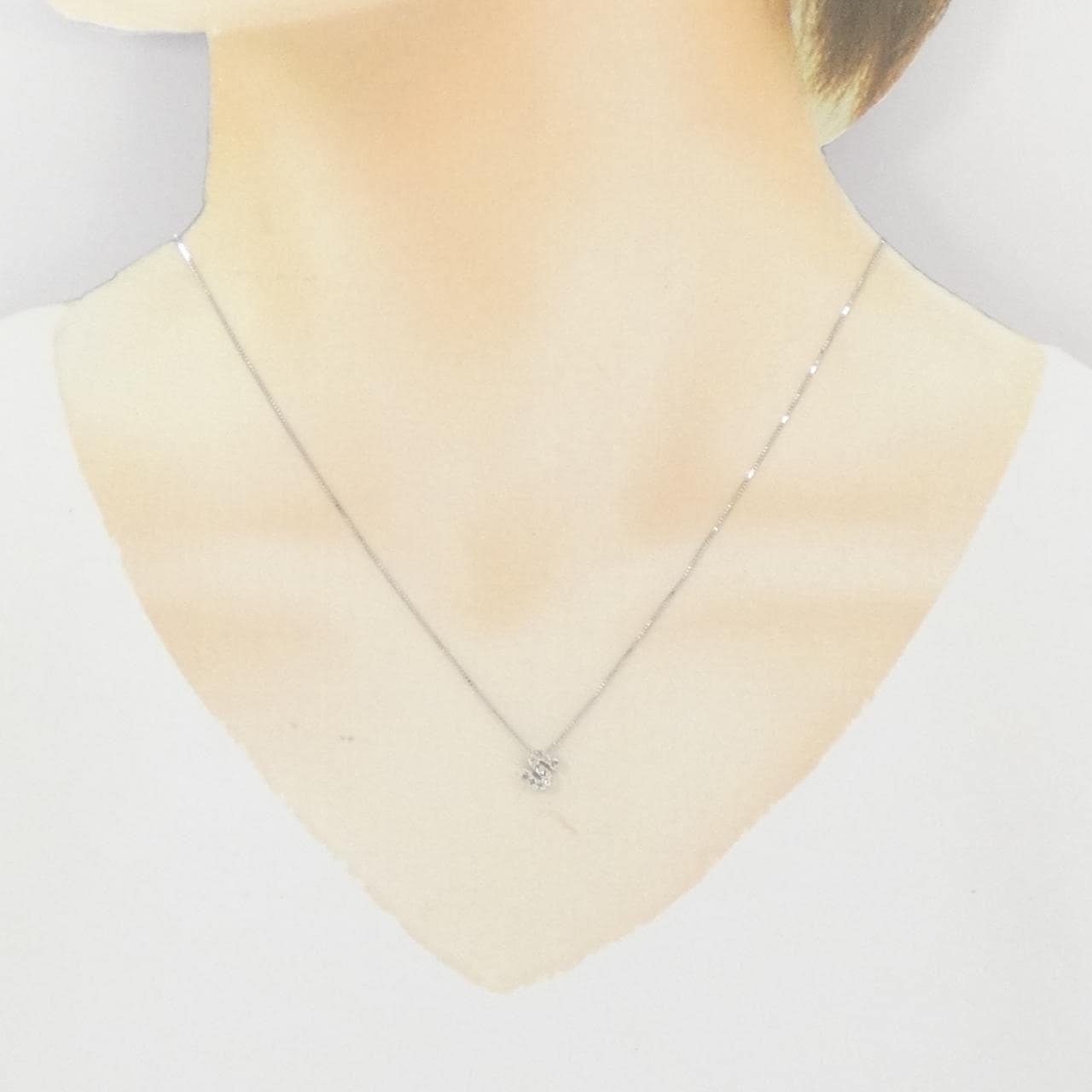 K14WG Initial S Diamond Necklace