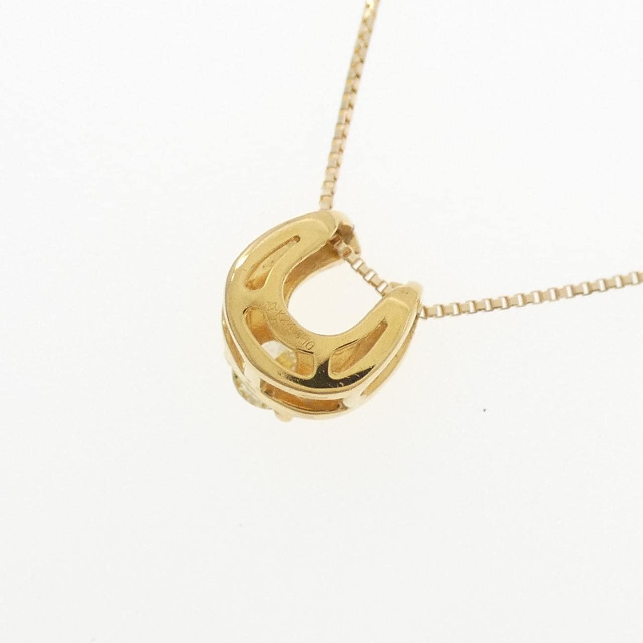 24K Yellow Gold/18K Yellow Gold Diamond Necklace 0.10CT