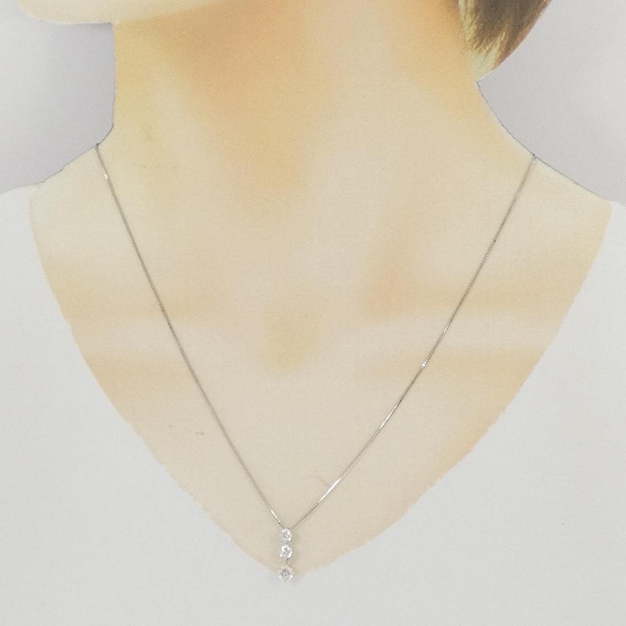 K18WG ダイヤモンド ネックレス 0.70CT