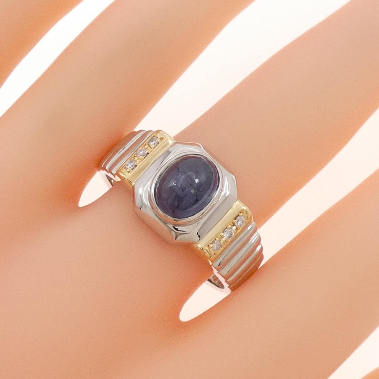 PT900/K18YG サファイヤ リング 2.90CT