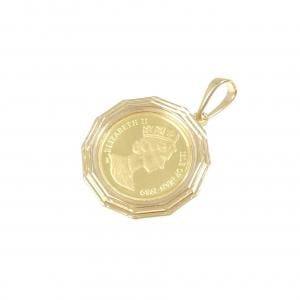 K18YG(枠) コイン ペンダント
