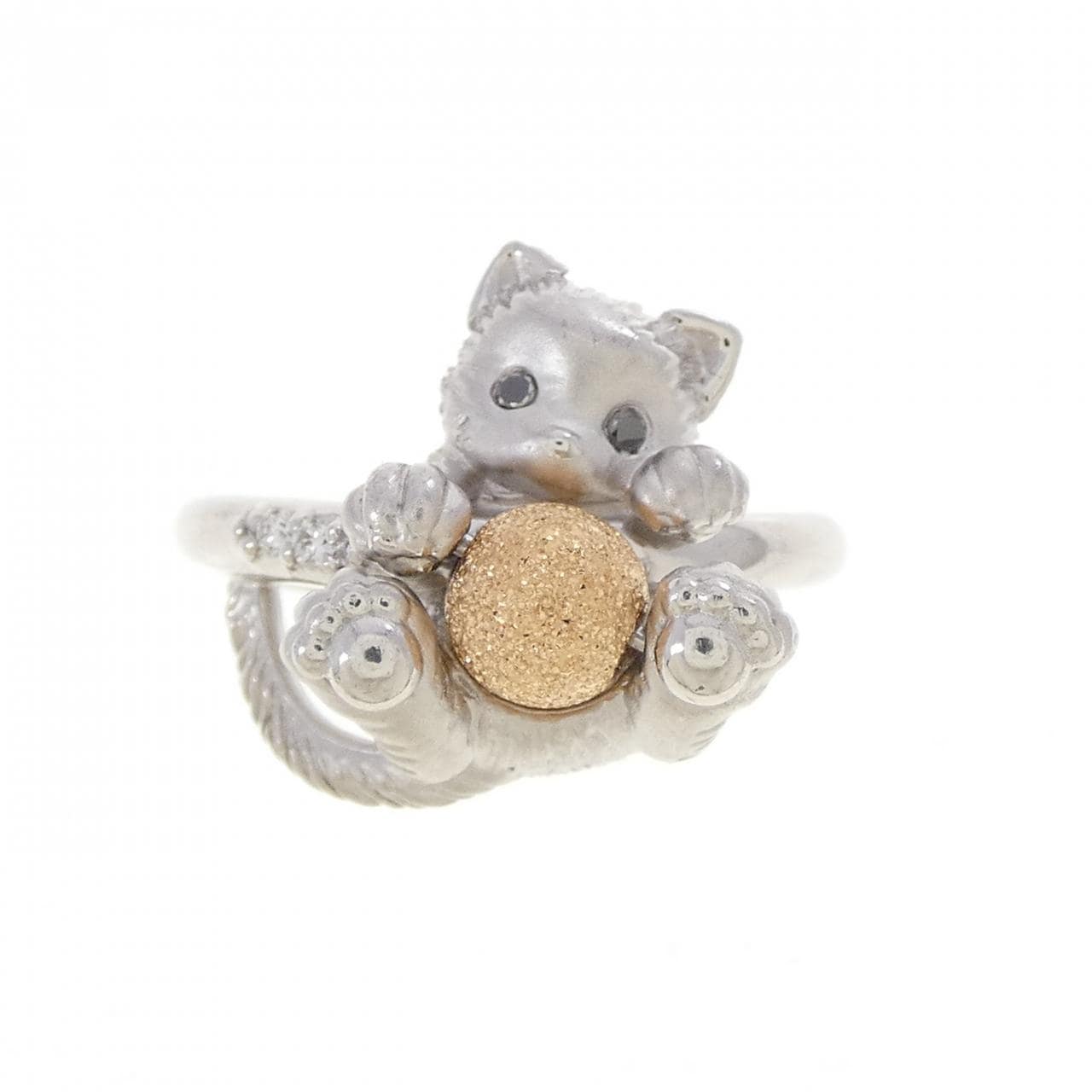 K18WG/K18YG キャット ダイヤモンド リング 0.01CT