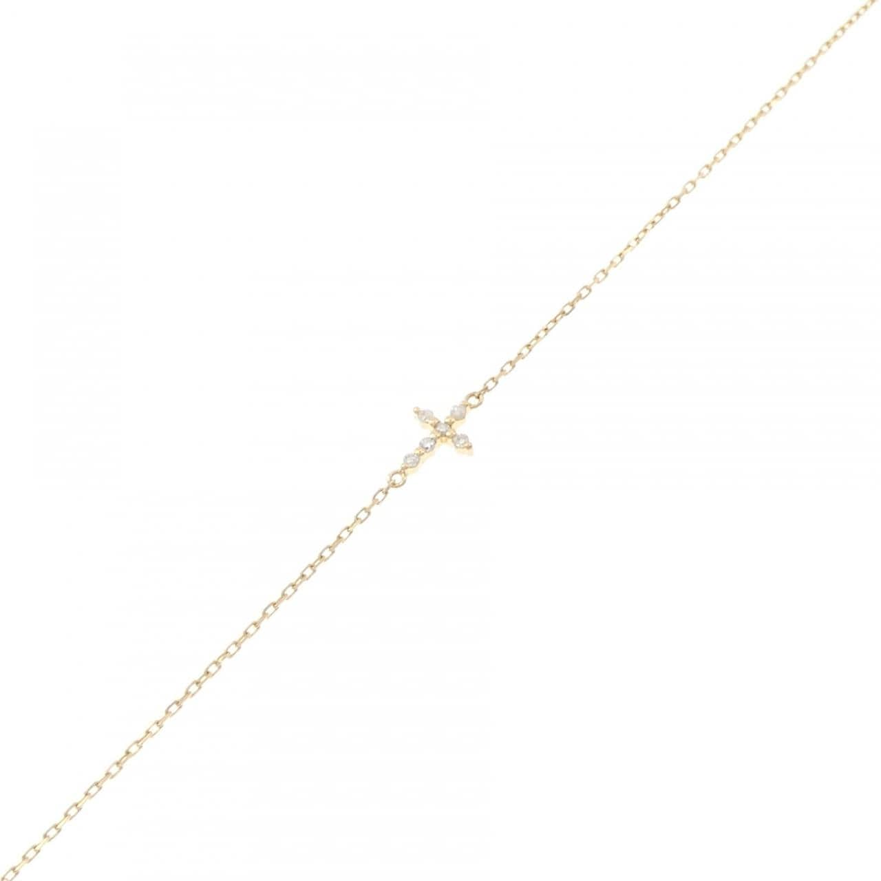 アガット クロス ダイヤモンド ブレスレット 0.03CT