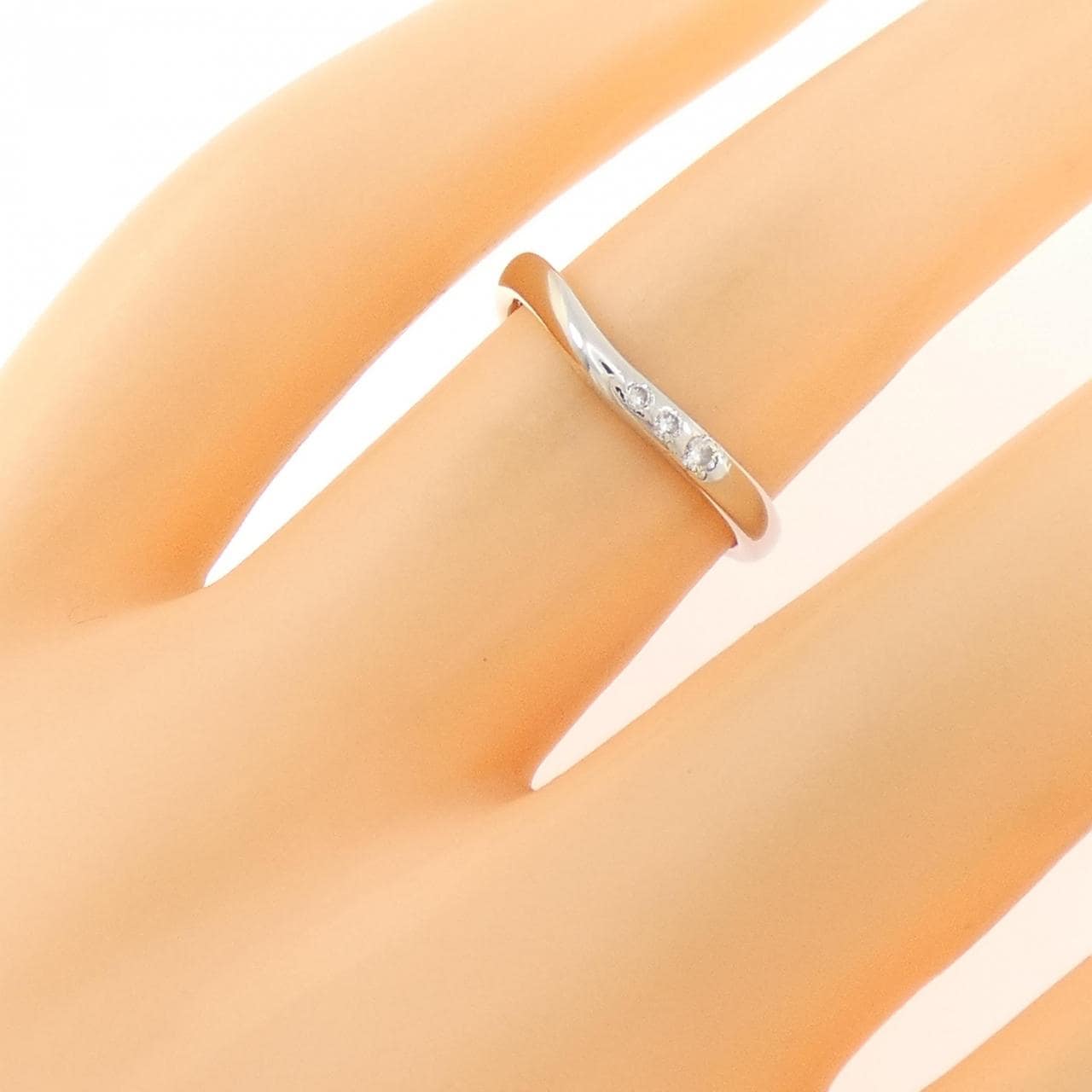 K18PG/PT900 ダイヤモンド リング 0.04CT
