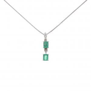 K18WG エメラルド ネックレス 0.75CT