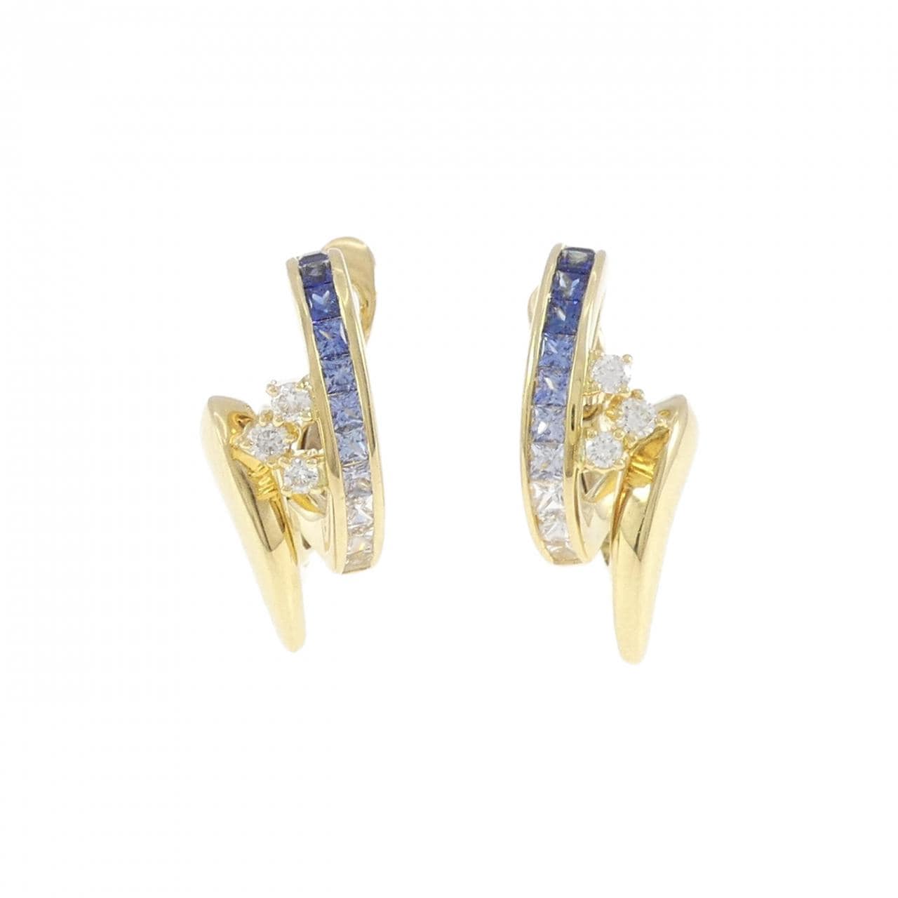 750YG Sapphire Earrings 1.10CT