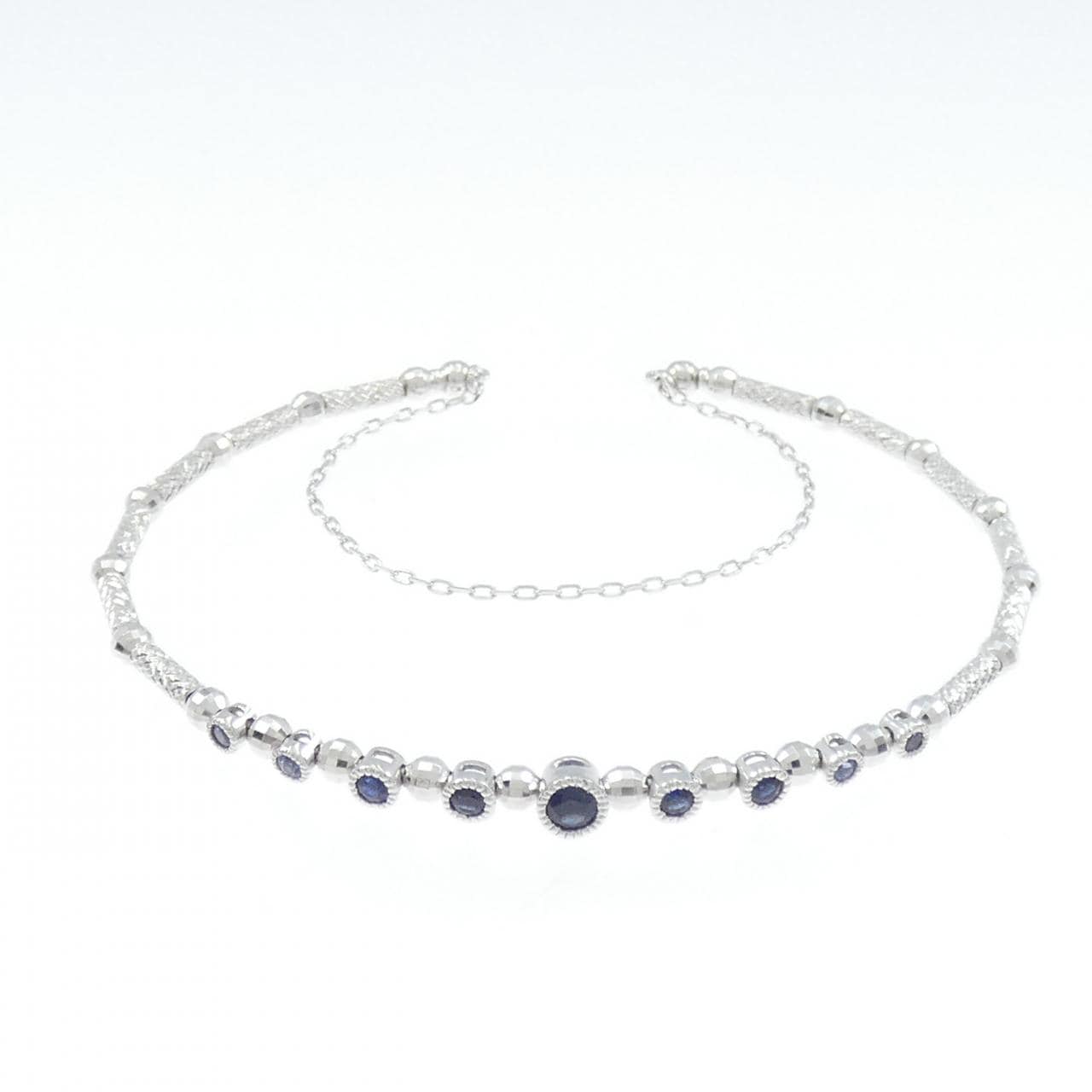 K18WG サファイヤ バングル 0.33CT