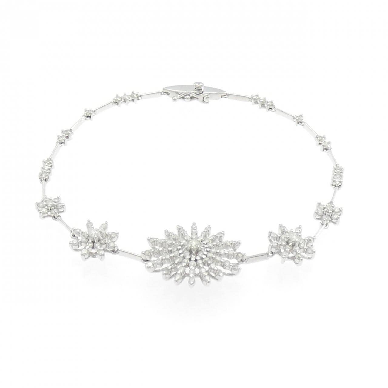 K14WG ダイヤモンド ブレスレット 1.19CT