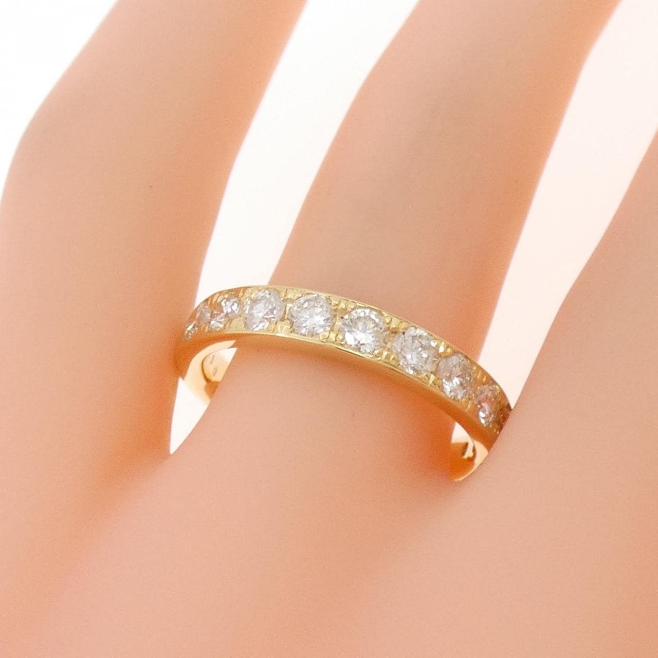 K18YG ハーフエタニティ ダイヤモンド リング 1.00CT