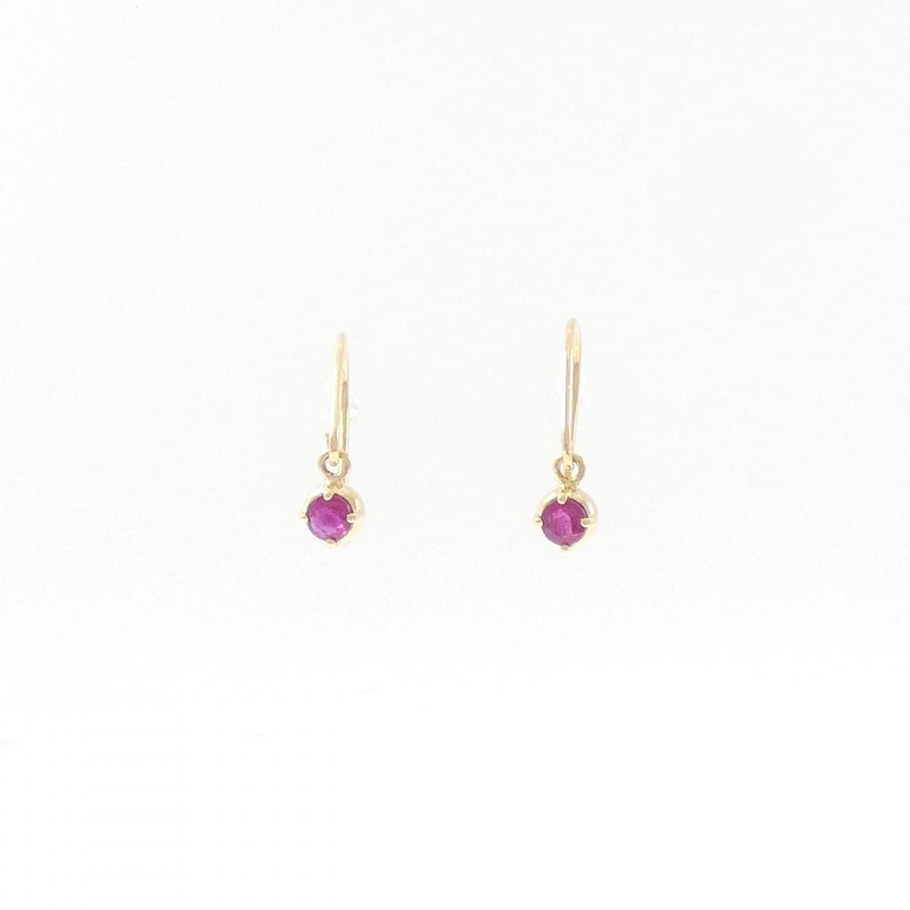 K18YG ルビー ピアス