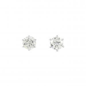 K18WG ダイヤモンド ピアス 0.416CT 0.434CT H-J VS2-SI1 Good