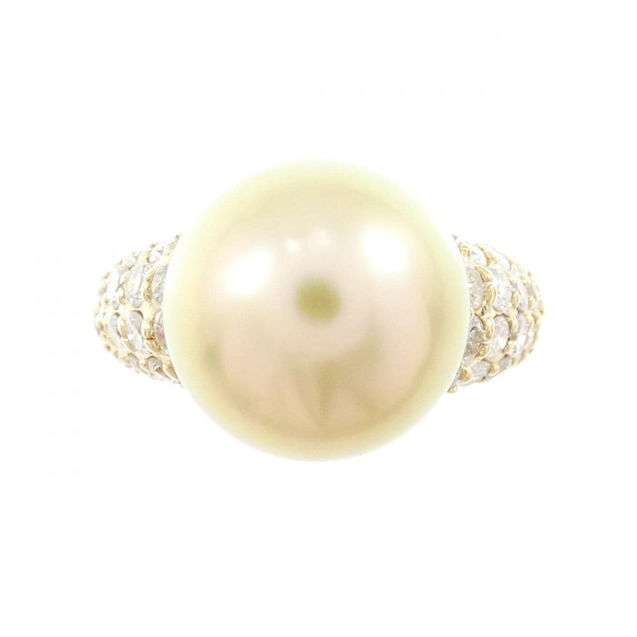 K18YG 白蝶パール リング 12.3mm