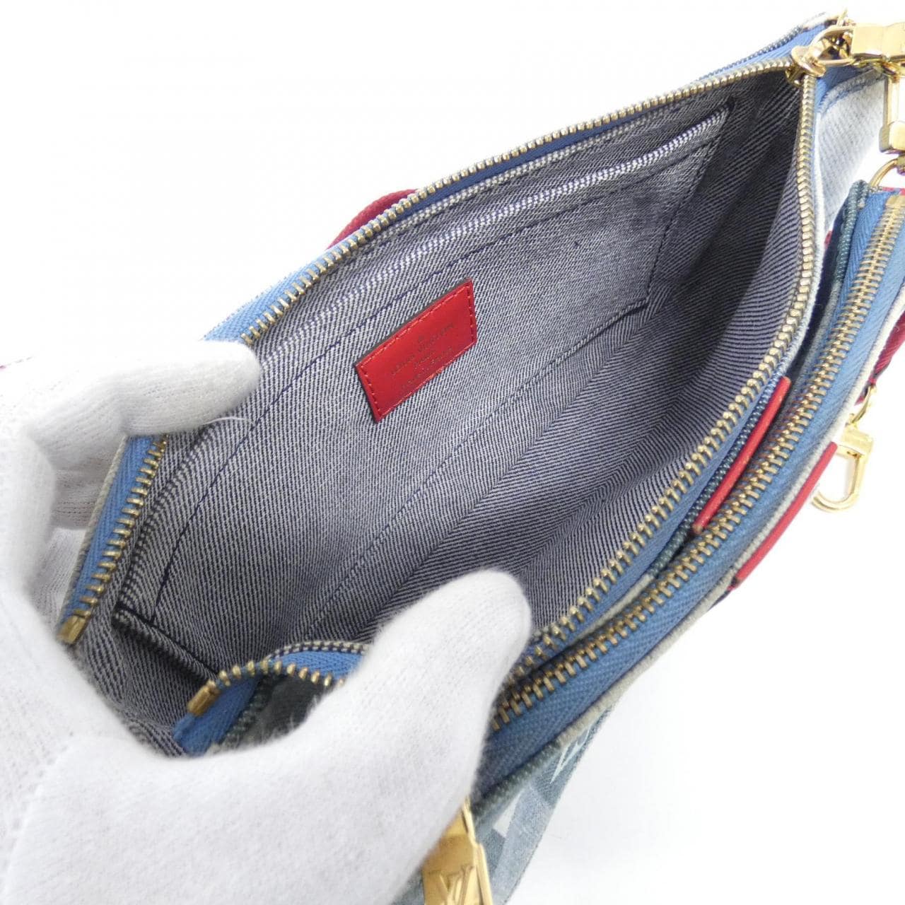 ルイヴィトン デニム モノグラム ミュルティ ポシェット アクセソワール M44990 ショルダーバッグ