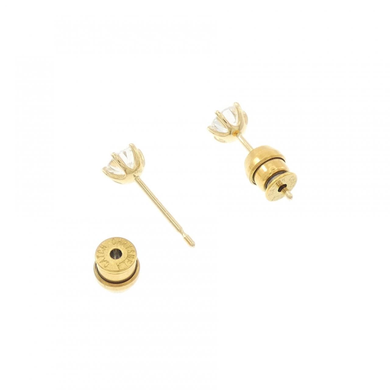 【リメイク】K18YG/ST ダイヤモンド ピアス 0.343CT 0.356CT F VS1-2 VG-G