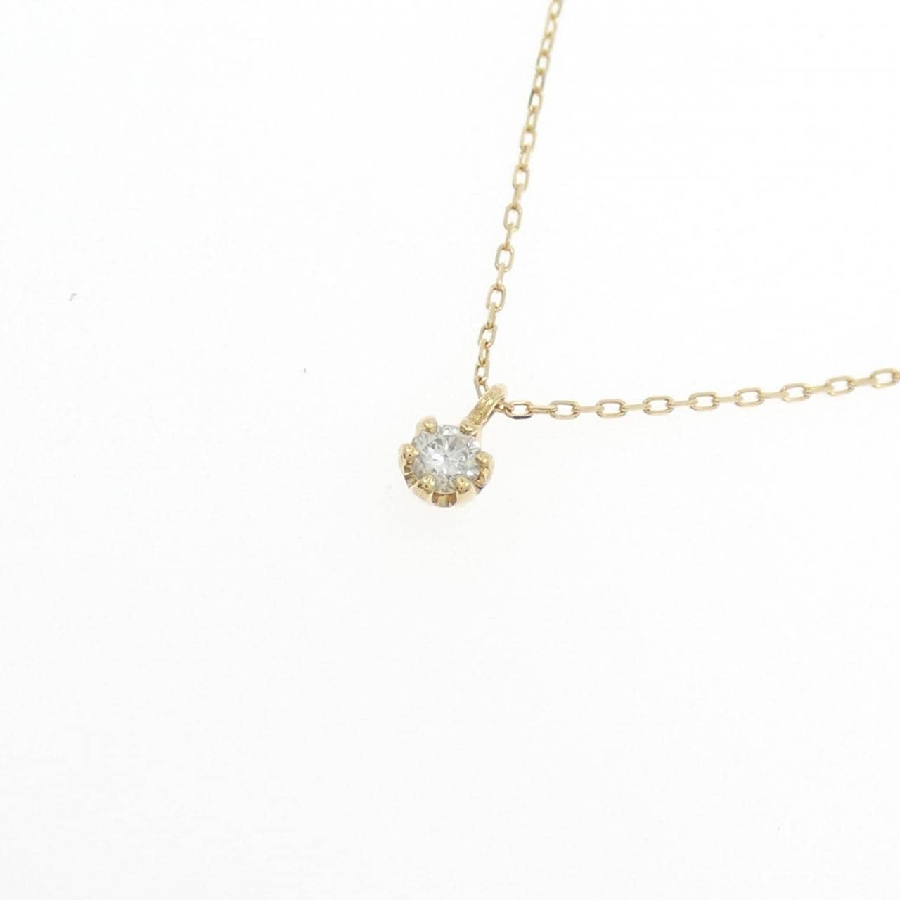 K18YG ソリティア ダイヤモンド ネックレス 0.05CT