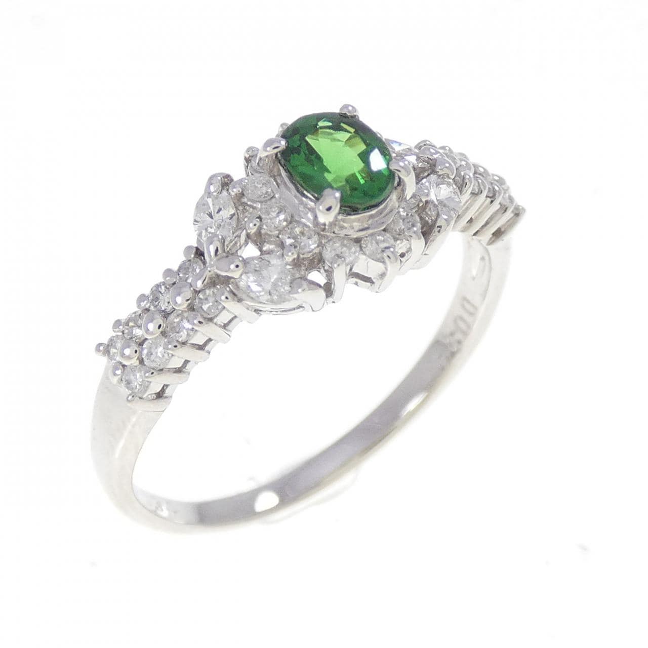 PT900 グリーンガーネット リング 0.34CT