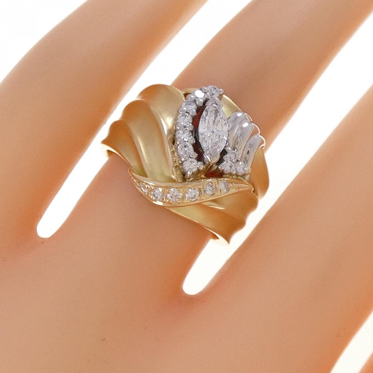 K18YG/PT900 ダイヤモンド リング 0.245CT