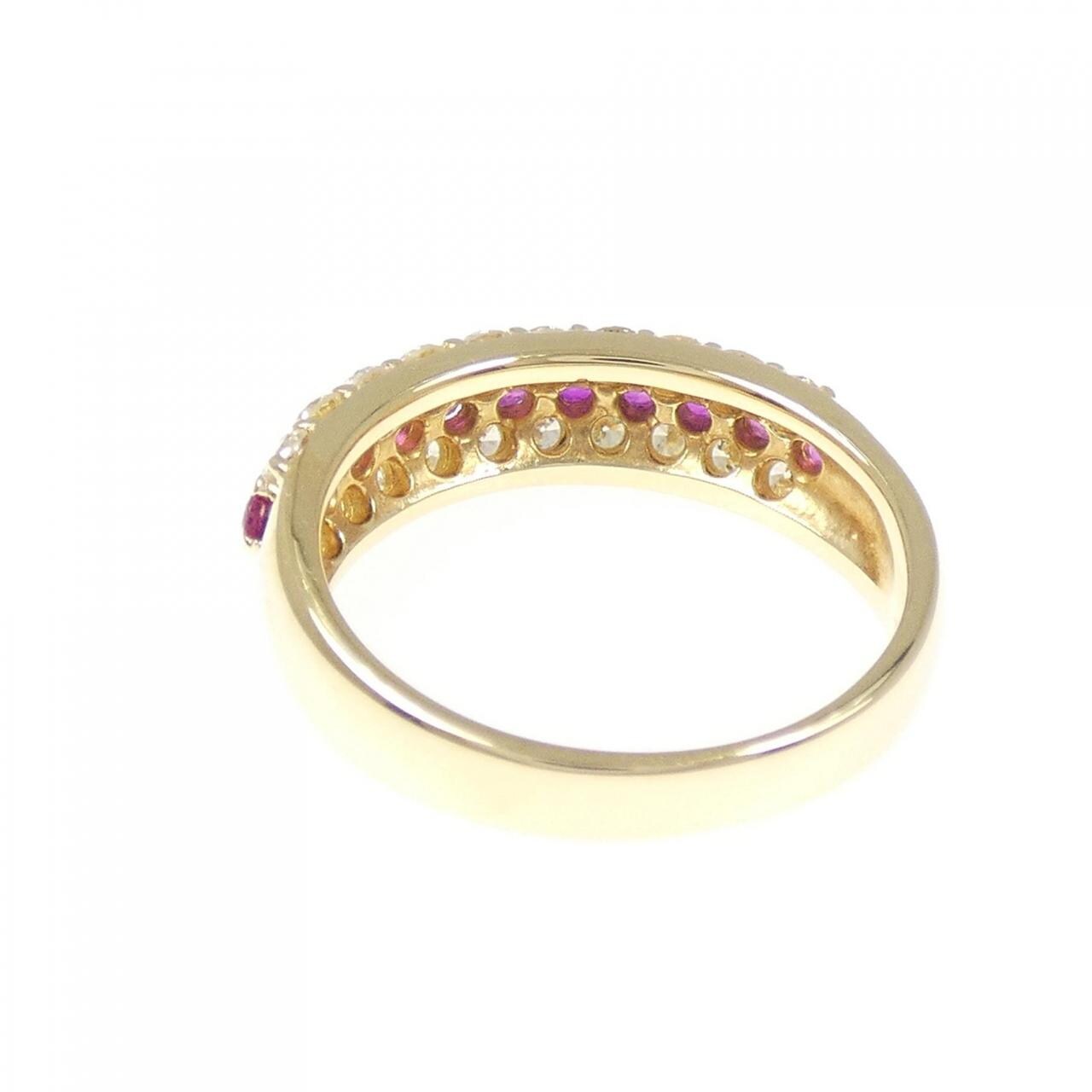 K18YG ルビー リング 0.50CT