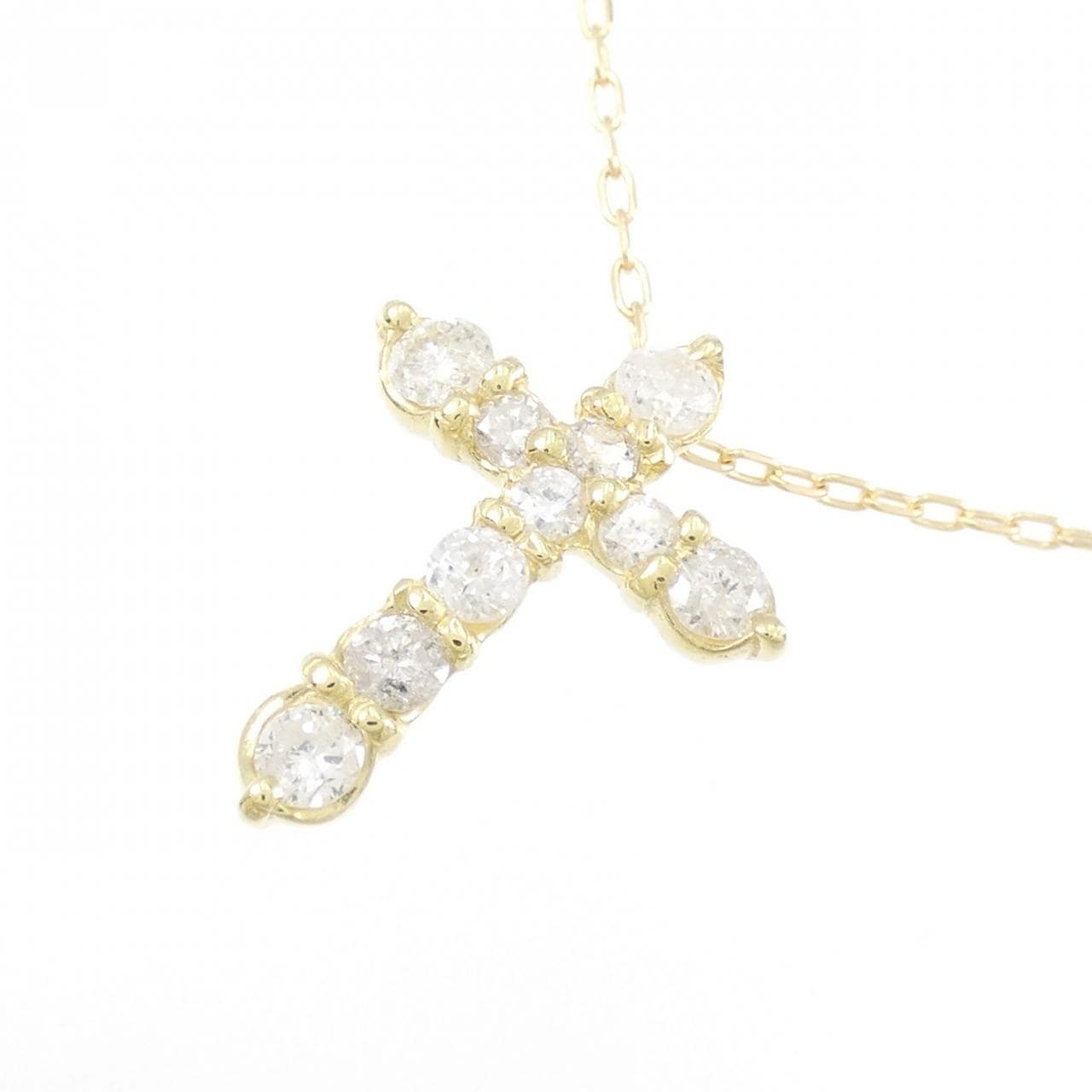 K18YG クロス ダイヤモンド ネックレス 0.50CT
