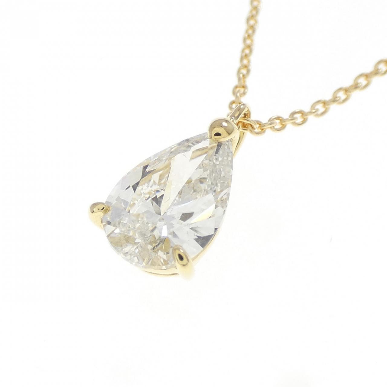 【リメイク】K18YG ダイヤモンド ネックレス 1.038CT H SI2 ペアシェイプ