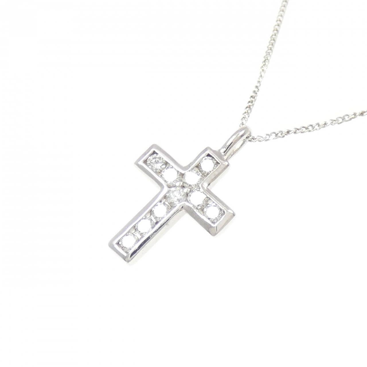 PT900/PT850 クロス ダイヤモンド ネックレス 0.20CT