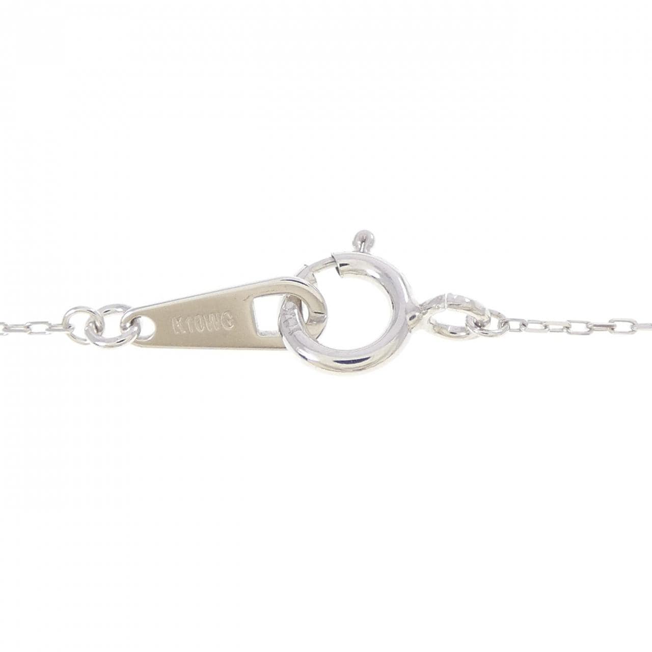 K10WG ハート×キー ダイヤモンド ネックレス 0.01CT