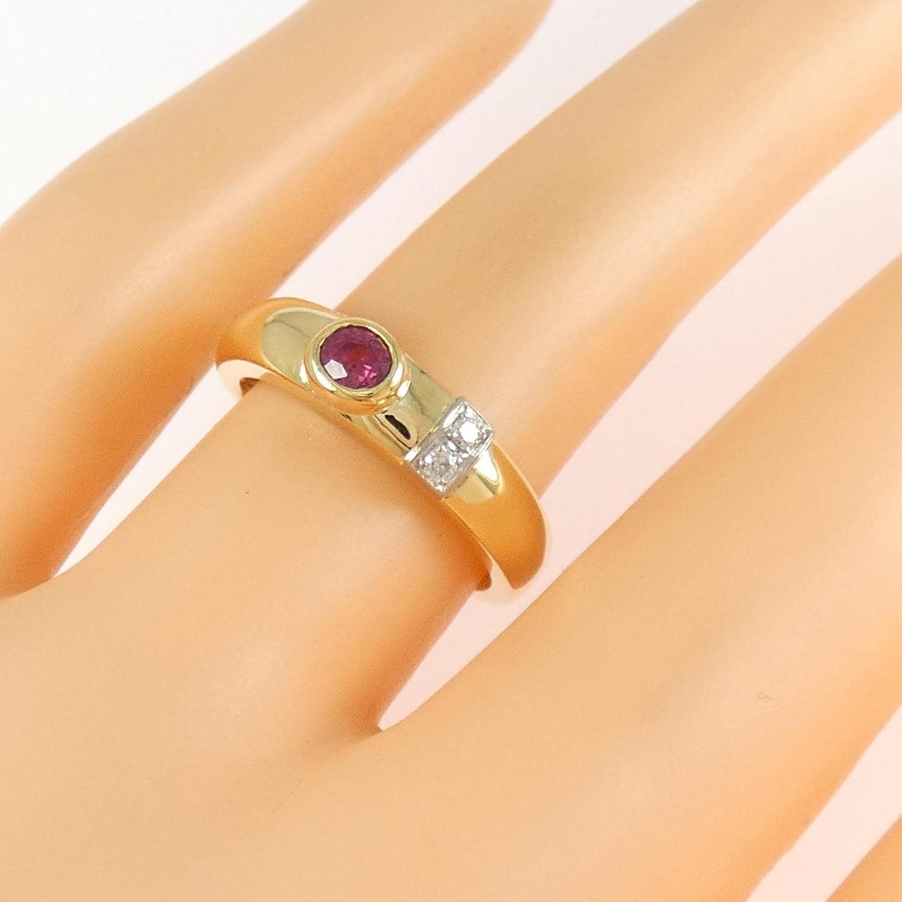 K18YG/PT900 ルビー リング 0.29CT