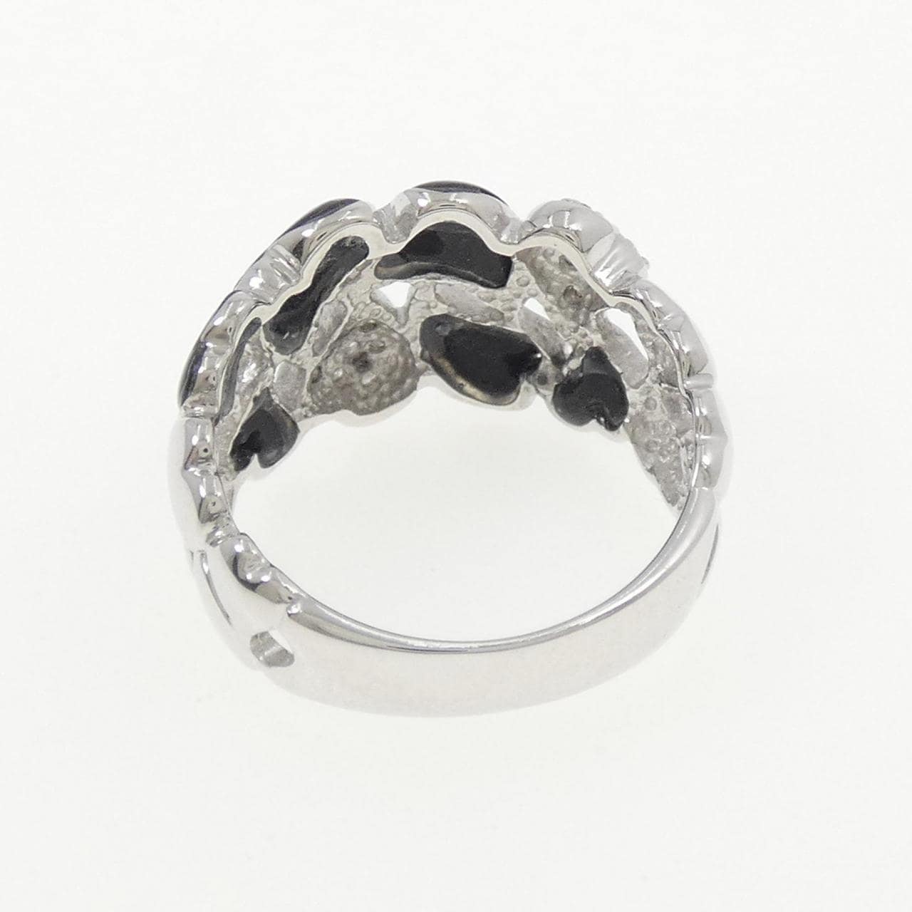 K18WG ハート オニキス リング