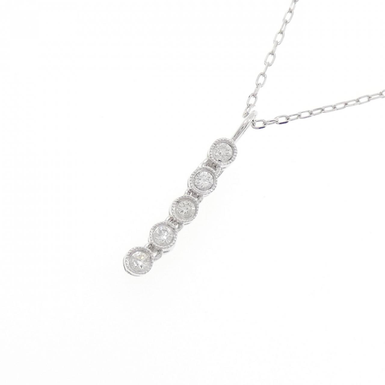 K18WG ダイヤモンド ネックレス 0.12CT