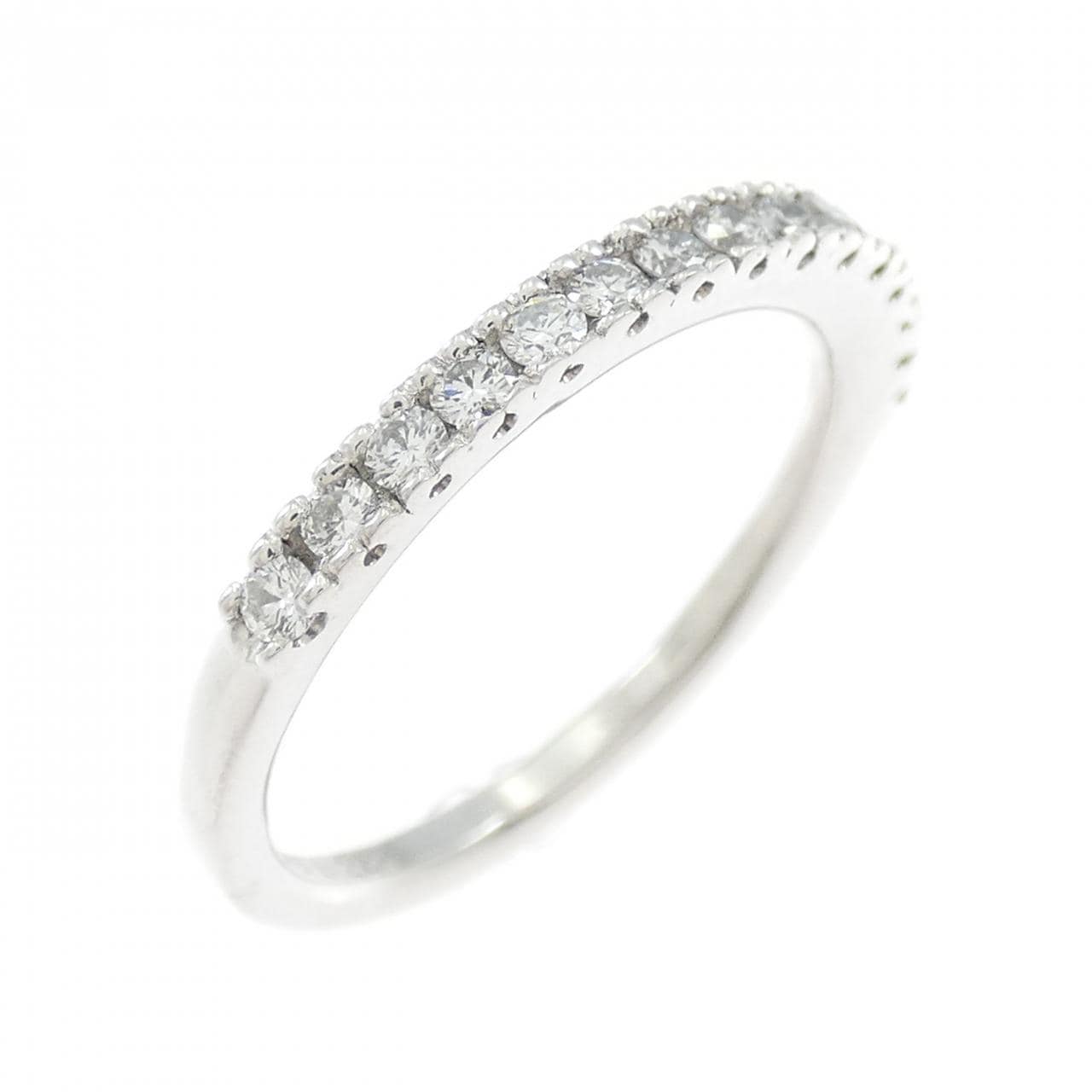 K18WG ハーフエタニティ ダイヤモンド リング 0.28CT
