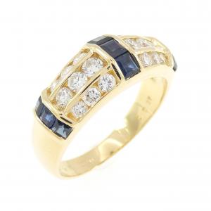 K18YG サファイヤ リング 0.65CT
