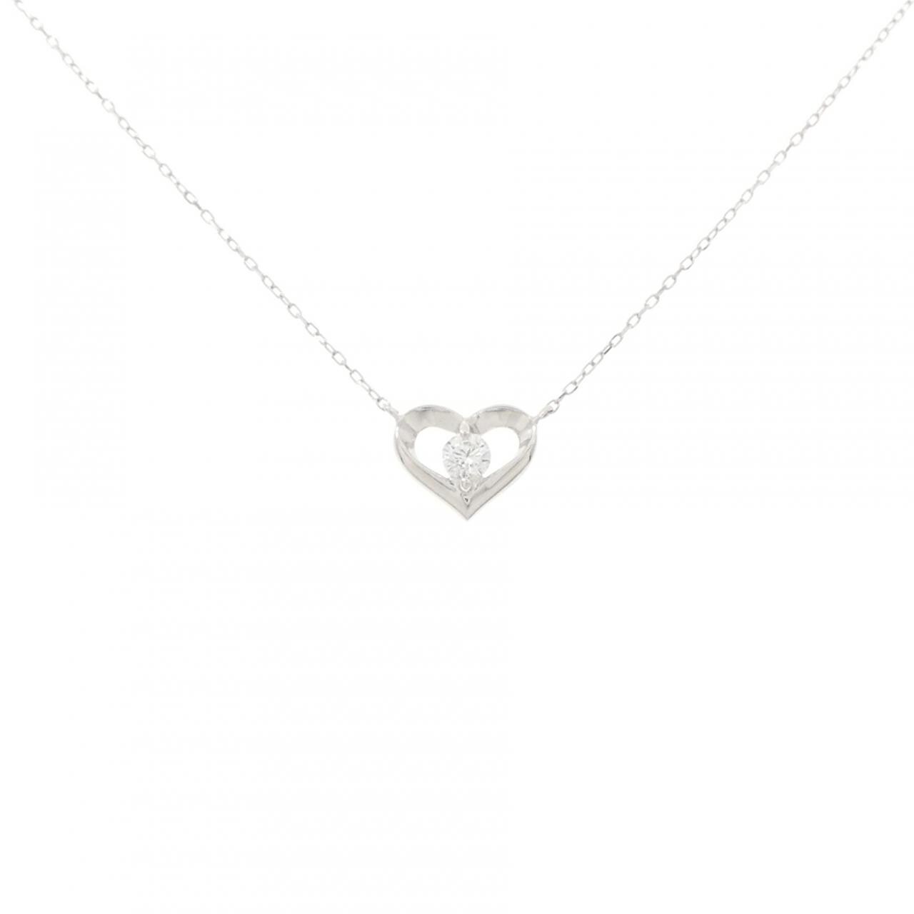 K18WG ハート ダイヤモンド ネックレス 0.08CT