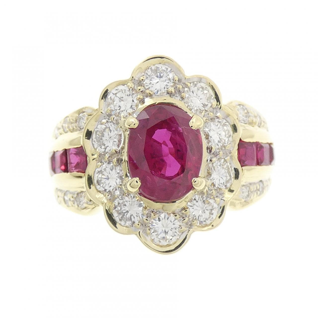 K18YG ルビー リング 2.15CT