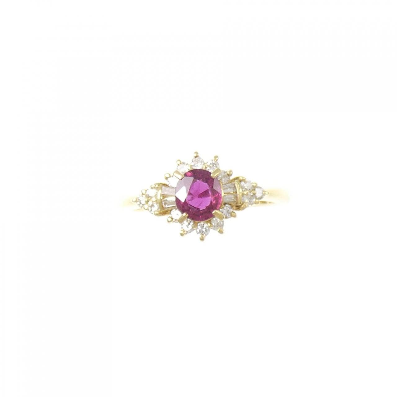 K18YG ルビー リング 0.45CT