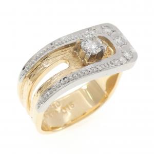 K18YG/PT ダイヤモンド リング 0.16CT