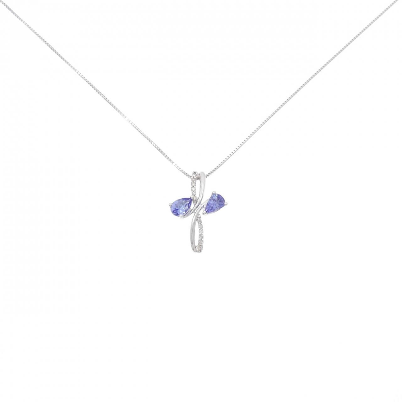 K10WG/PT タンザナイト ネックレス 0.75CT