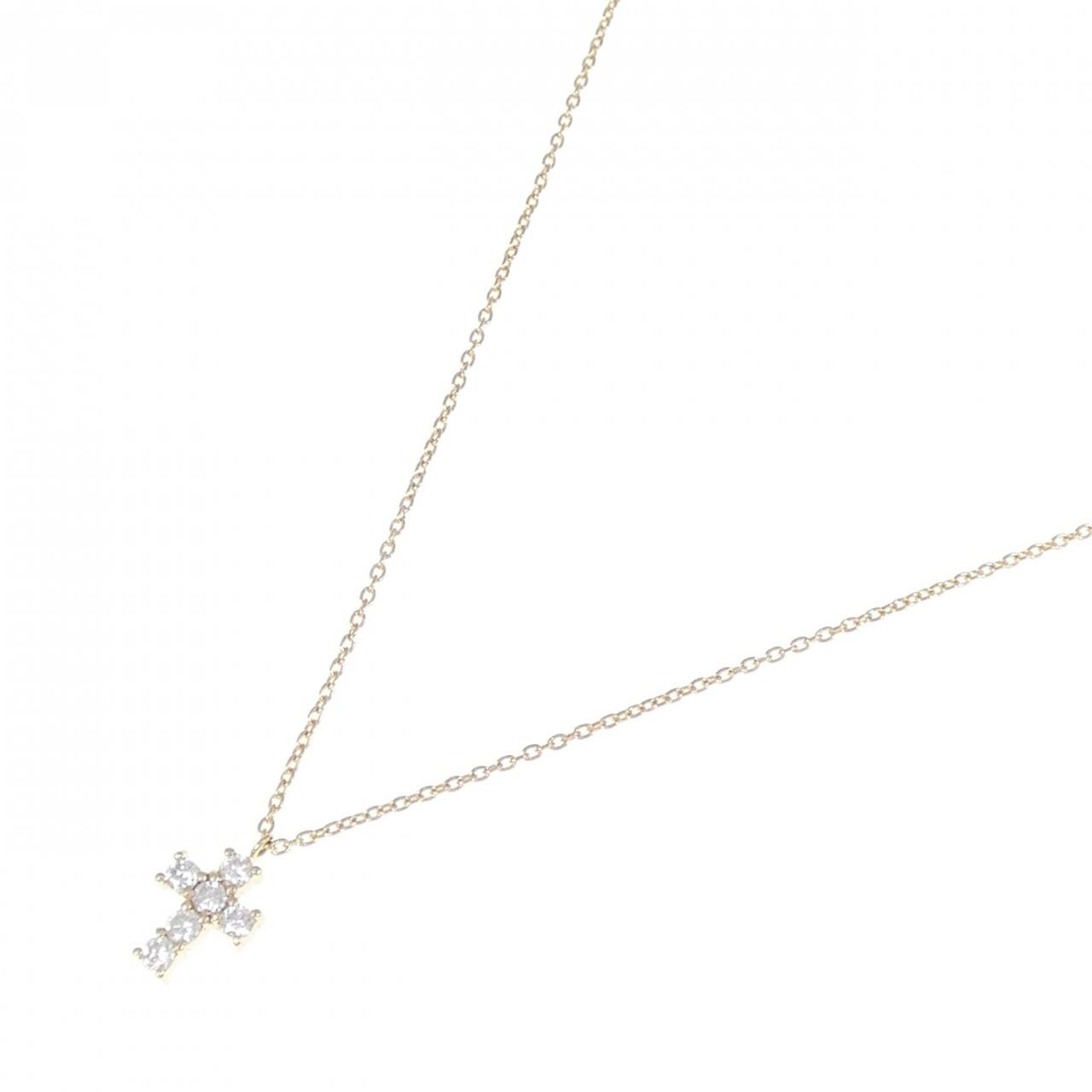 ヴァンドーム クロス ダイヤモンド ネックレス 0.18CT