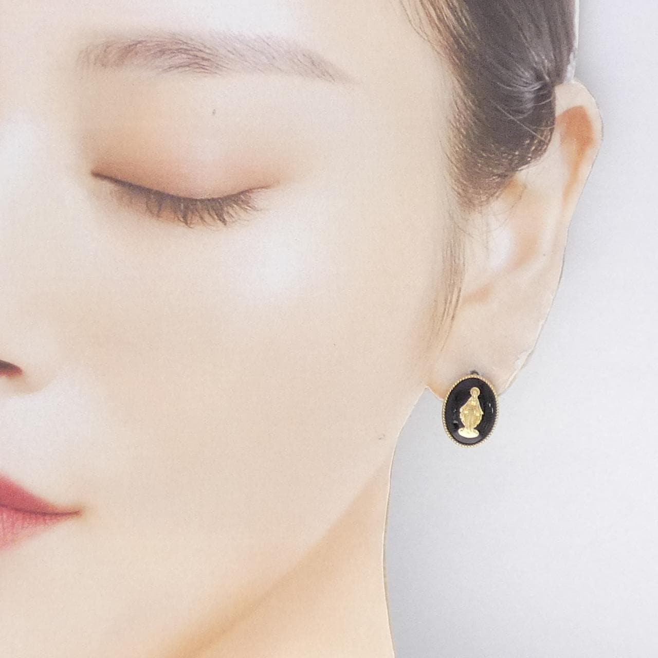 【新品】K18YG オニキス ピアス